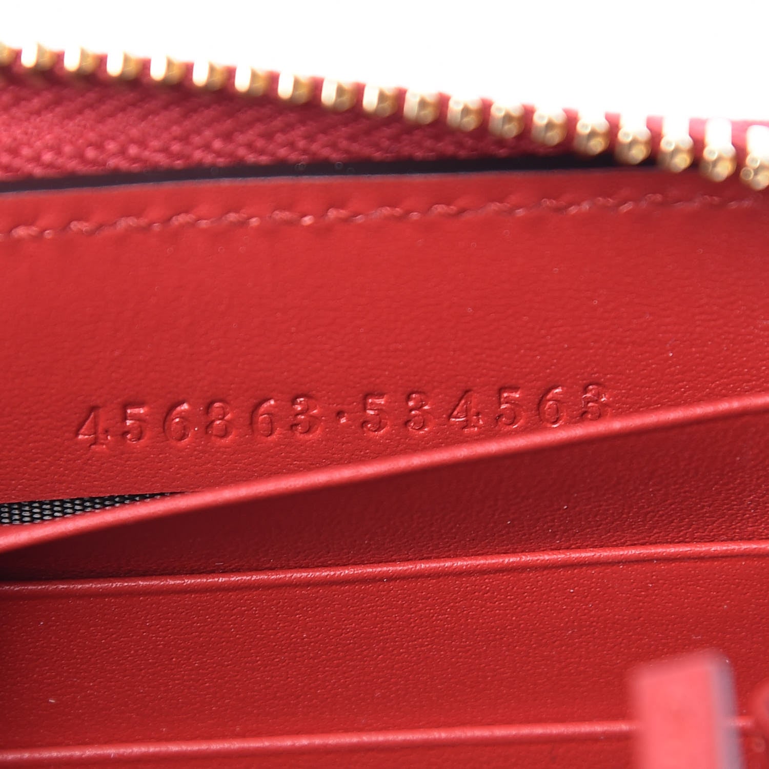 Gucci GG Supreme Monogram Kingsnake Heart Embroidered Zip Around Wallet Red 7 of 8
