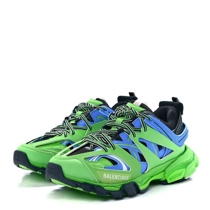 Balenciaga Mesh Nylon Metallic Fabric Womens Track Sneakers 39 Blue Green 3 of 9