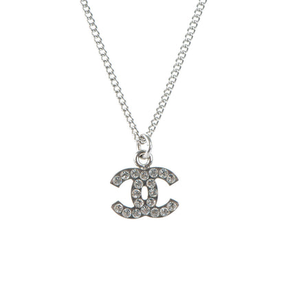 Chanel Crystal Timeless CC Necklace Silver 3 of 4