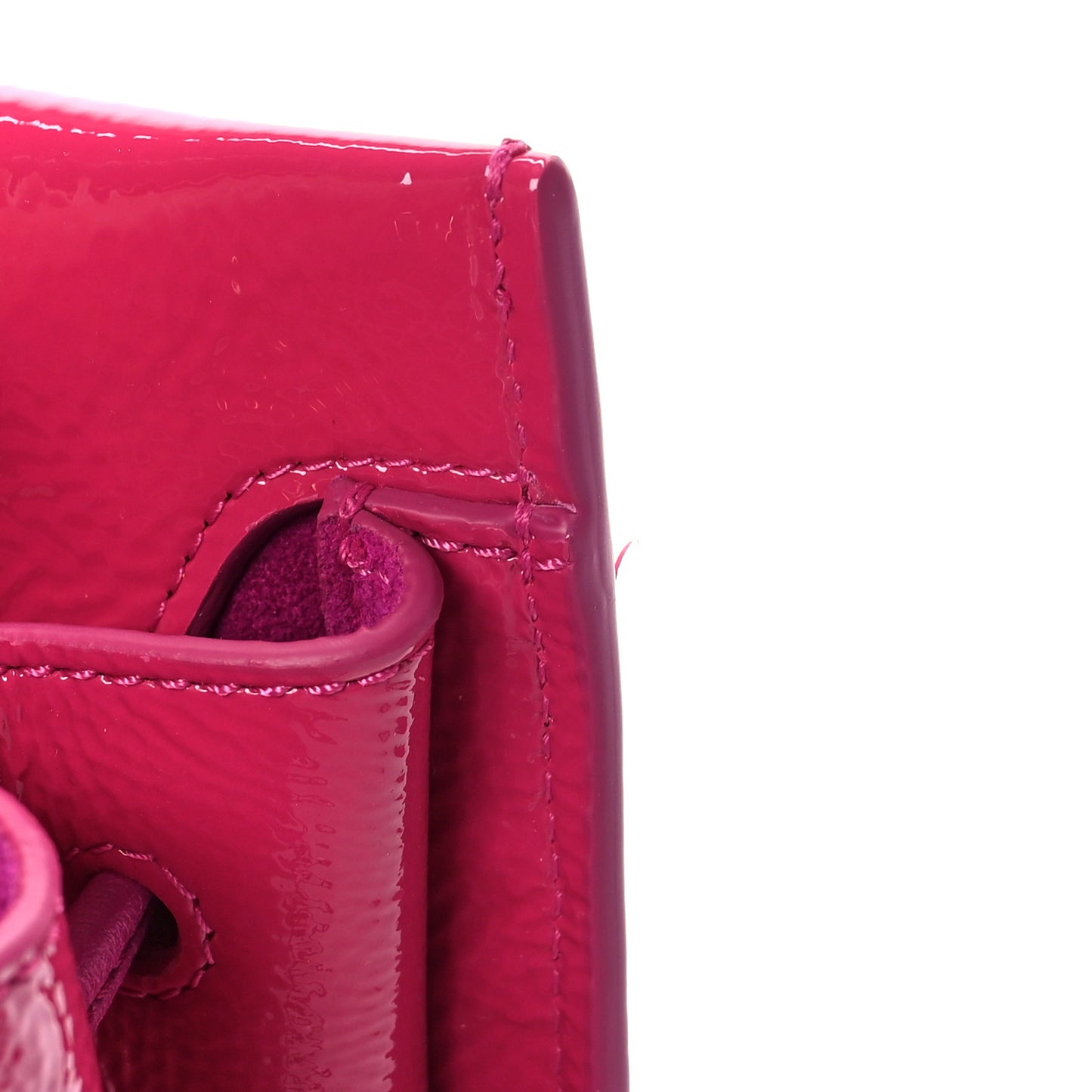 Spongy Patent Calfskin Small Iris Tote Mulberry Pink
