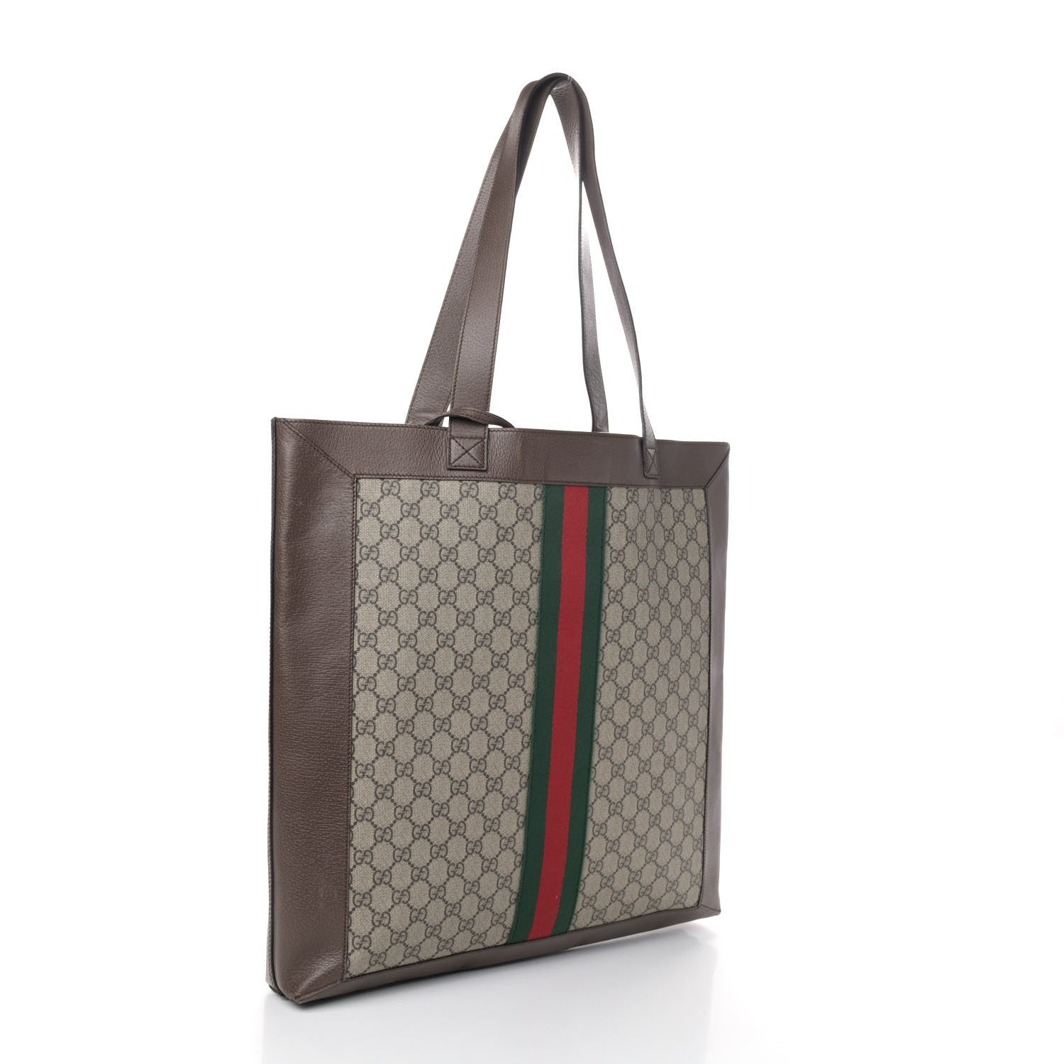 Gucci GG Supreme Monogram Web Large Ophidia Vertical Shopping Tote Brown 2 of 5