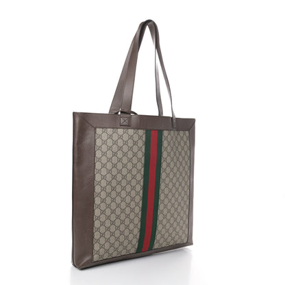 Gucci GG Supreme Monogram Web Large Ophidia Vertical Shopping Tote Brown 2 of 5