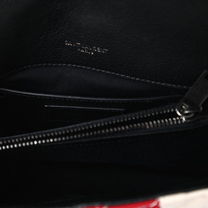Saint Laurent Canvas Matelasse Chevron American Flag Monogram Medium College Bag Red Blue 8 of 10