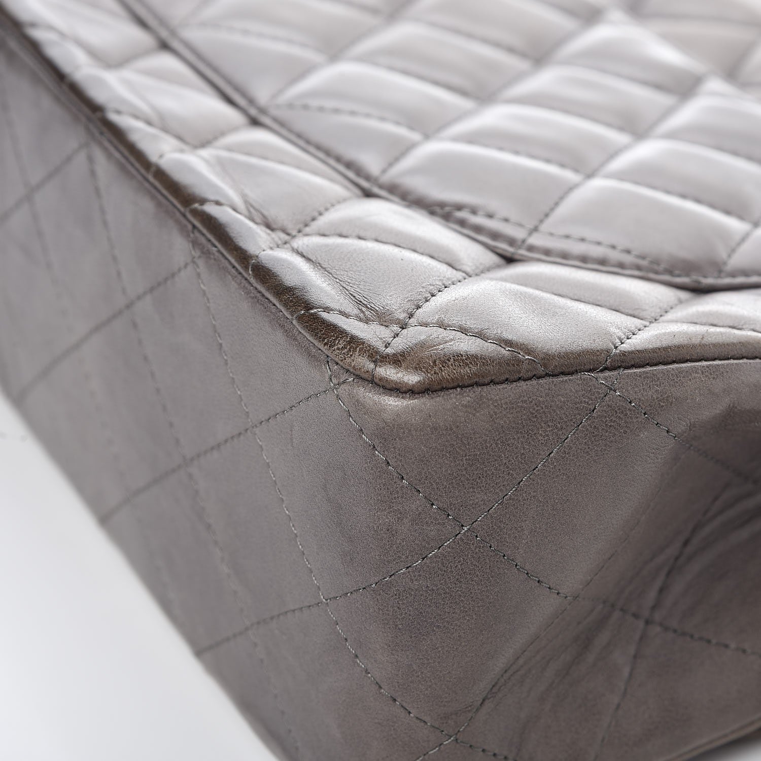 Chanel Lambskin Quilted Jumbo Single Flap Dark Grey 16 of 16