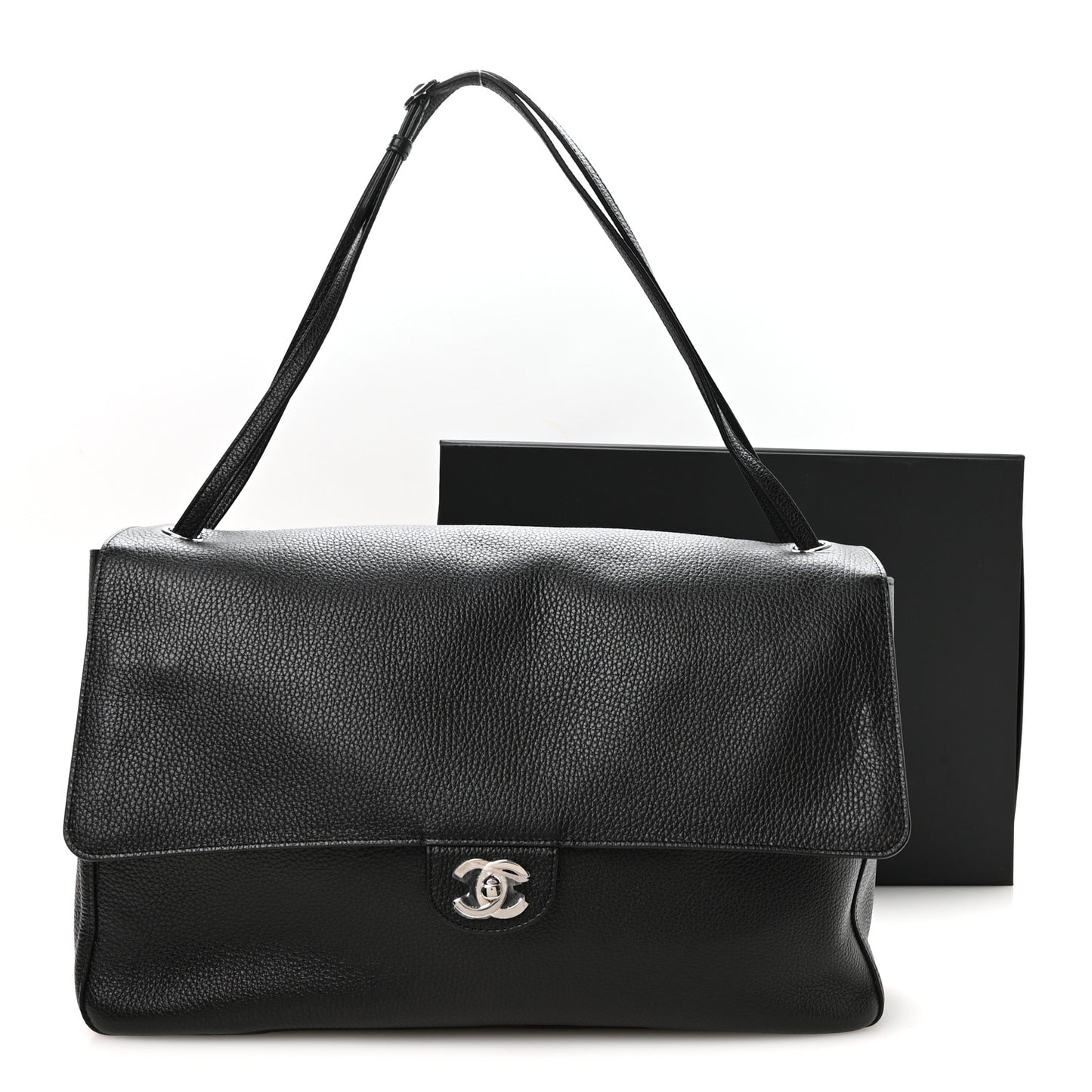 Grained Calfskin Souplissimo Maxi Flap Black