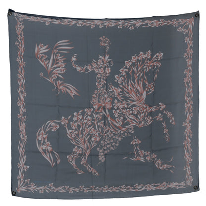 Hermes Silk Mousseline Cheval Fleuri Scarf 90 2 of 6