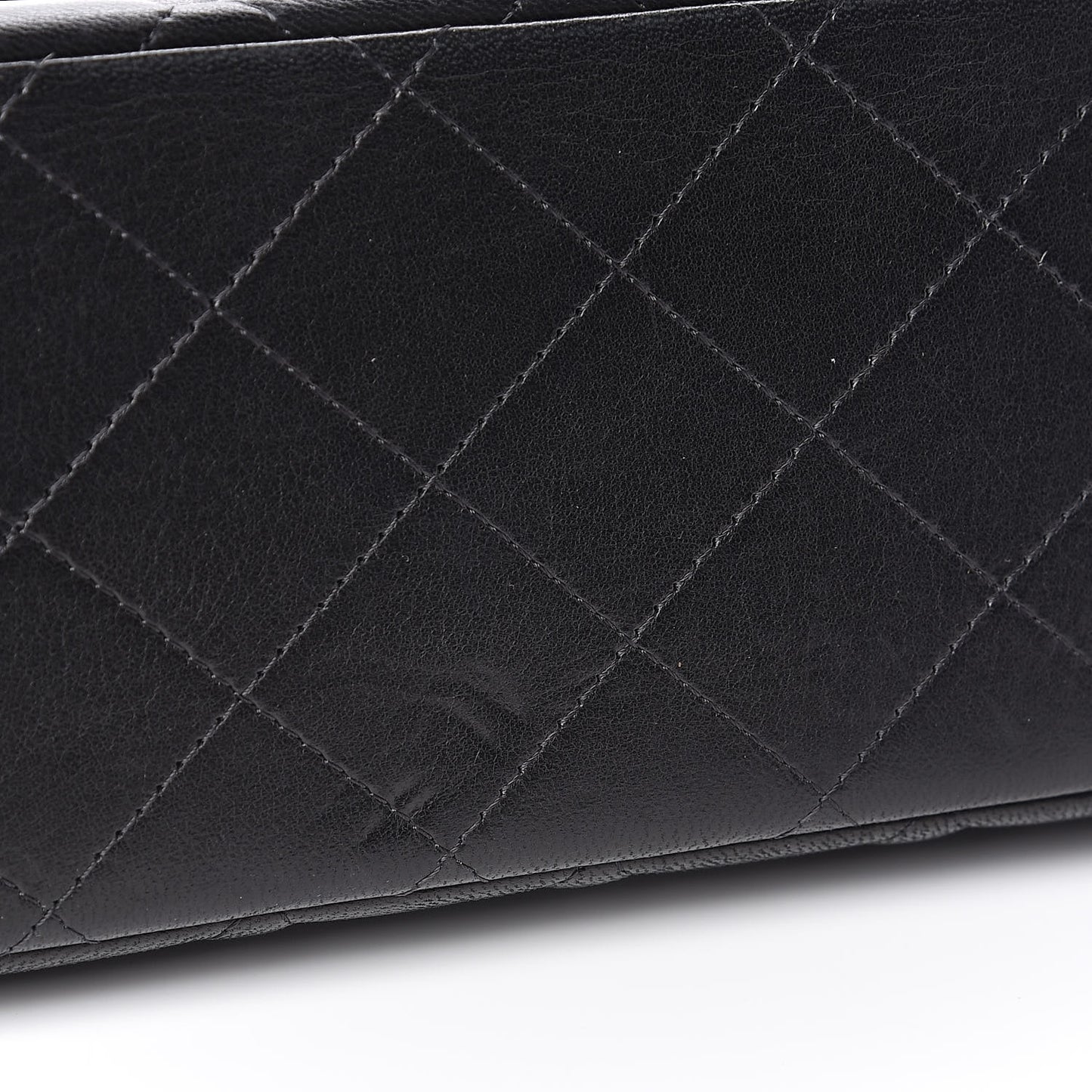 Lambskin Quilted Maxi Double Flap Black