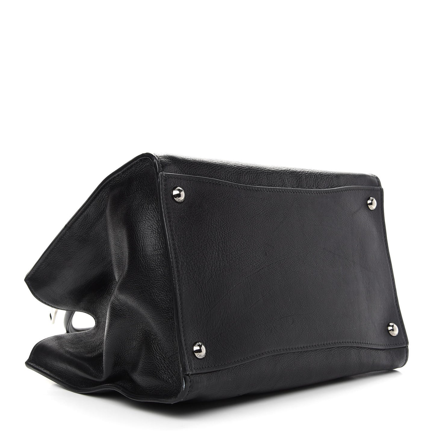 Glace Calf Twin Pocket Tote Black