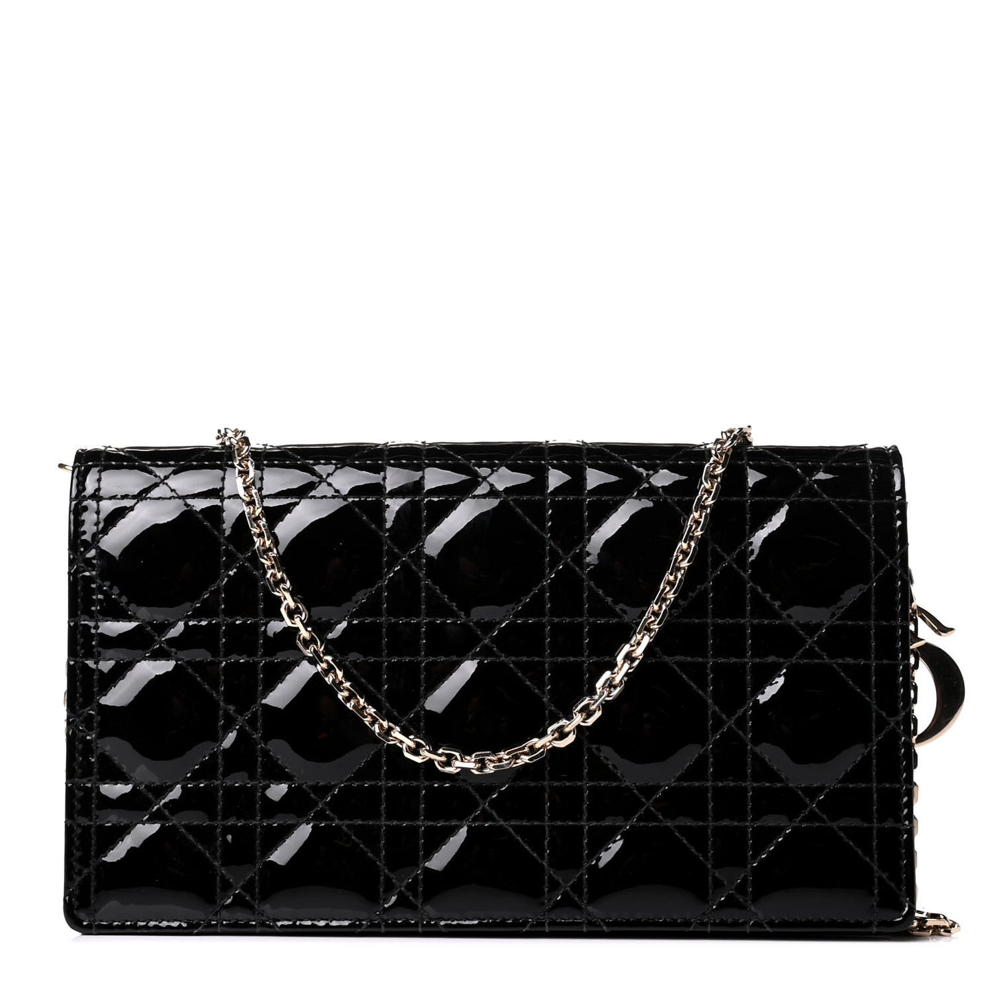 Patent Cannage Lady Dior Clutch Black