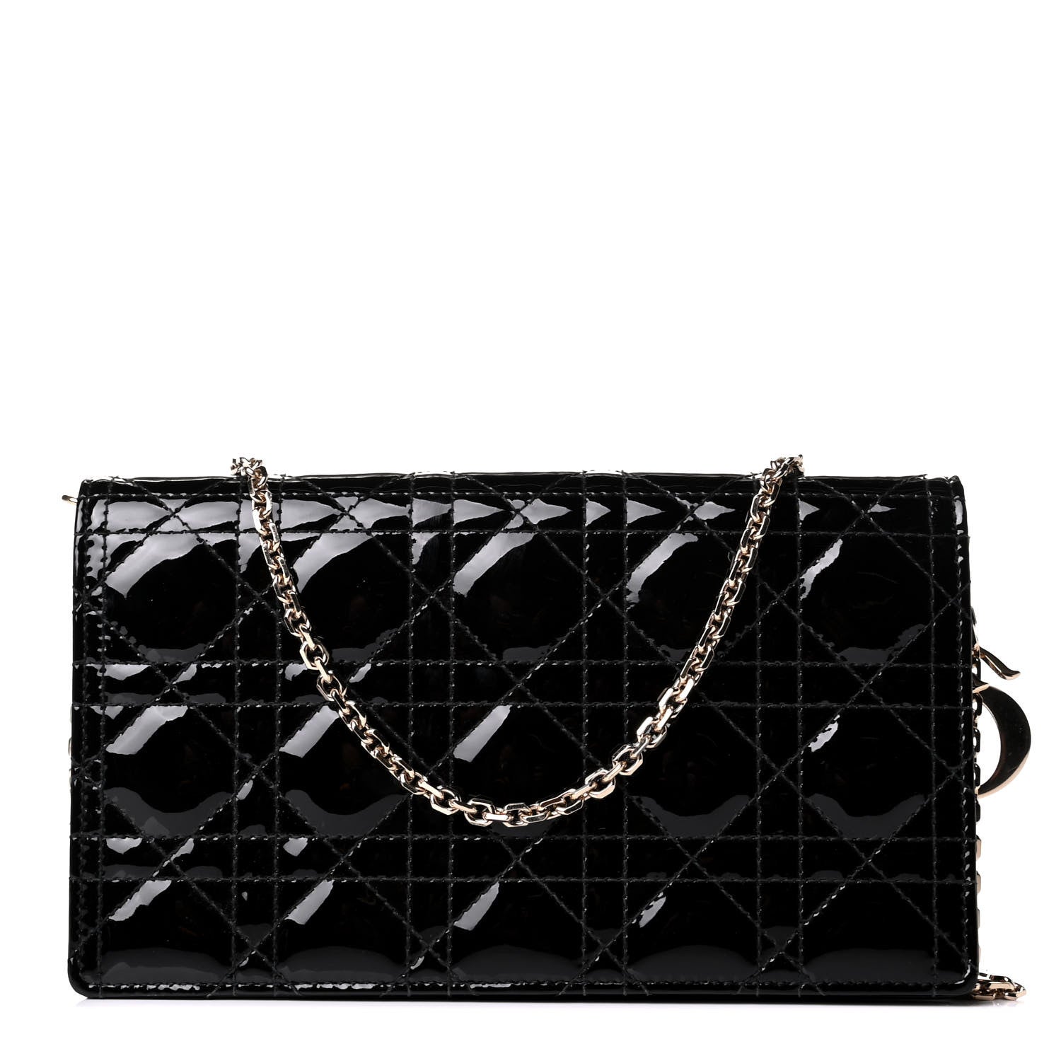 Christian Dior Patent Cannage Lady Dior Clutch Black 1 of 7
