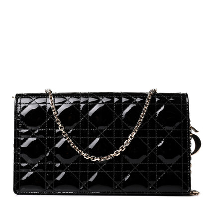 Christian Dior Patent Cannage Lady Dior Clutch Black 1 of 7