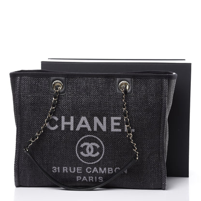 Chanel Woven Straw Raffia Small Deauville Tote Black 13 of 13