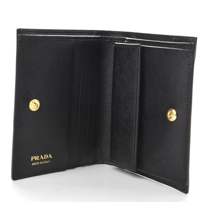 Prada Saffiano Lipstick Print Bi-Fold Wallet Black 5 of 7