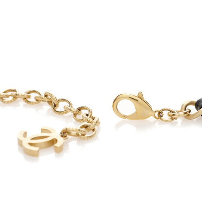 Chanel Calfskin Crystal Chain Camellia Belt 90 Black Gold 3 of 4