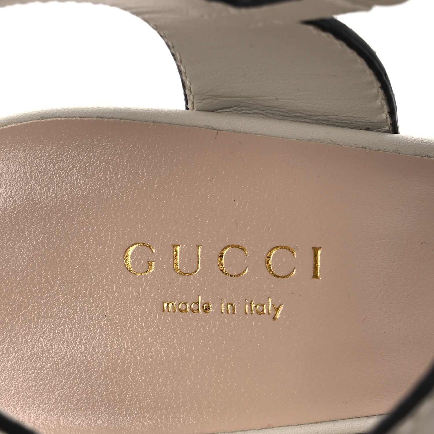 Gucci Cosmos Softy Calfskin Wooden Interlocking G Cut-Out 30/120mm Platform Sandals 36 Mystic White 9 of 12