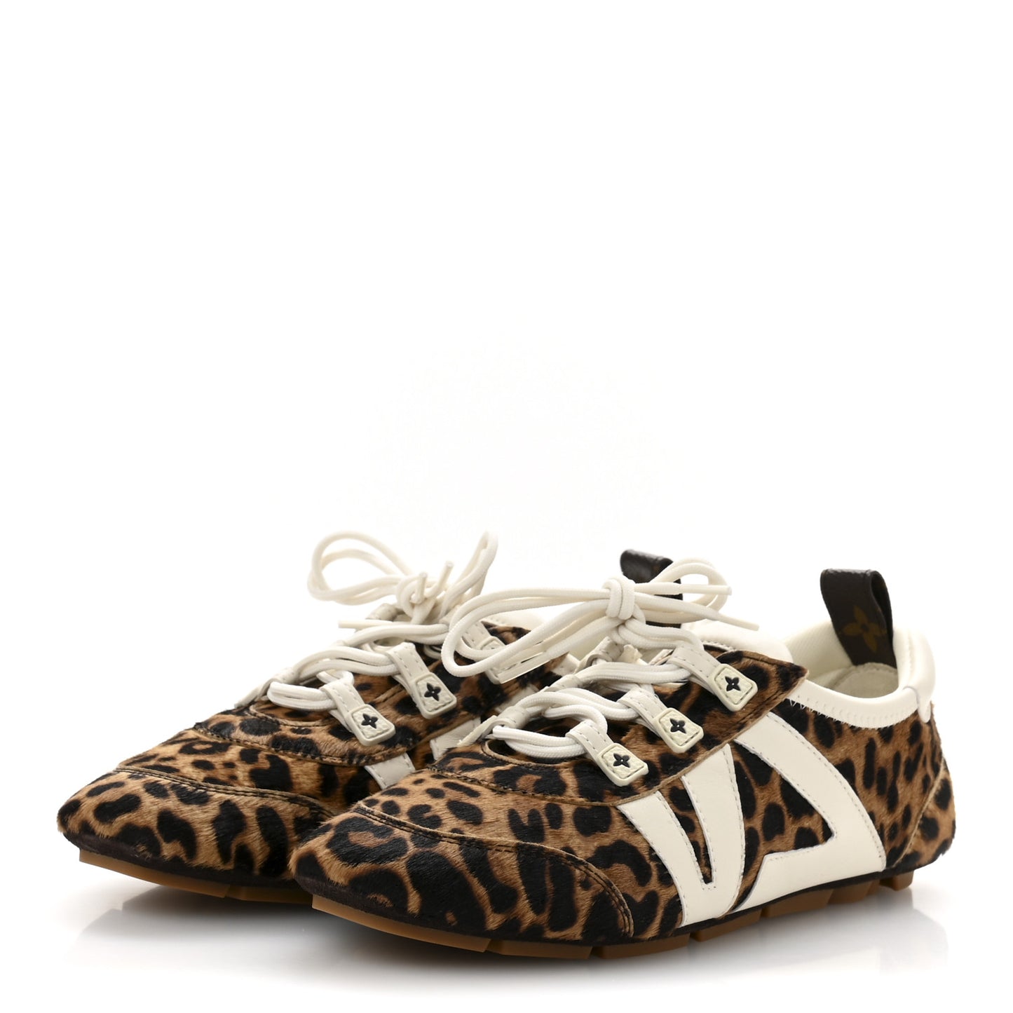 Calfskin Pony Hair Leopard LV Sneakerina 37 Brown