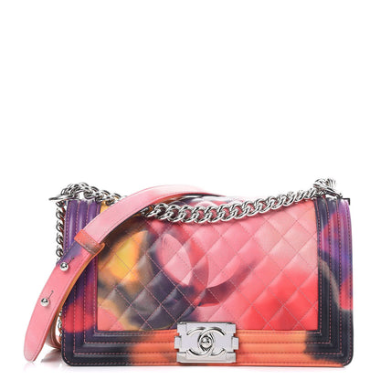 Chanel Printed Lambskin Quilted Medium Flower Power Boy Flap 1 of 7