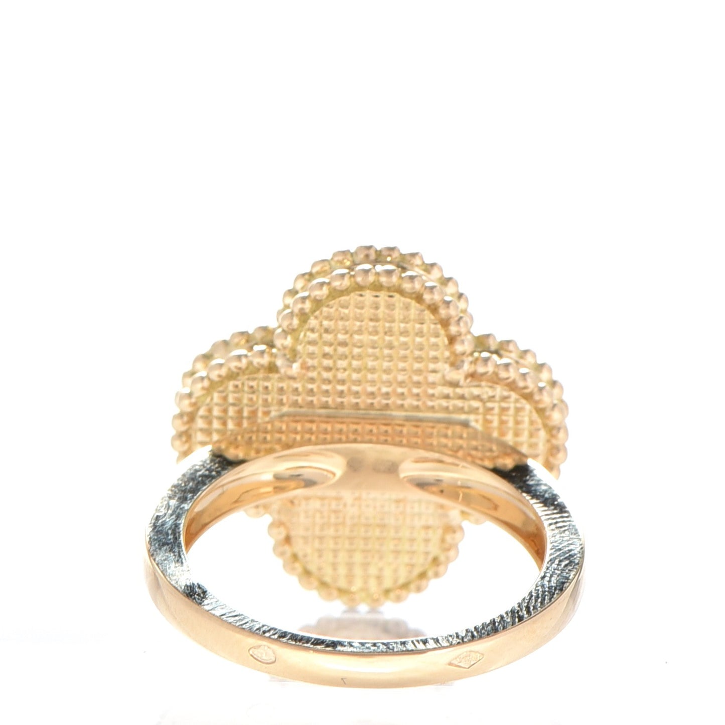 18K Yellow Gold Mother of Pearl Magic Alhambra Ring 56 7.75