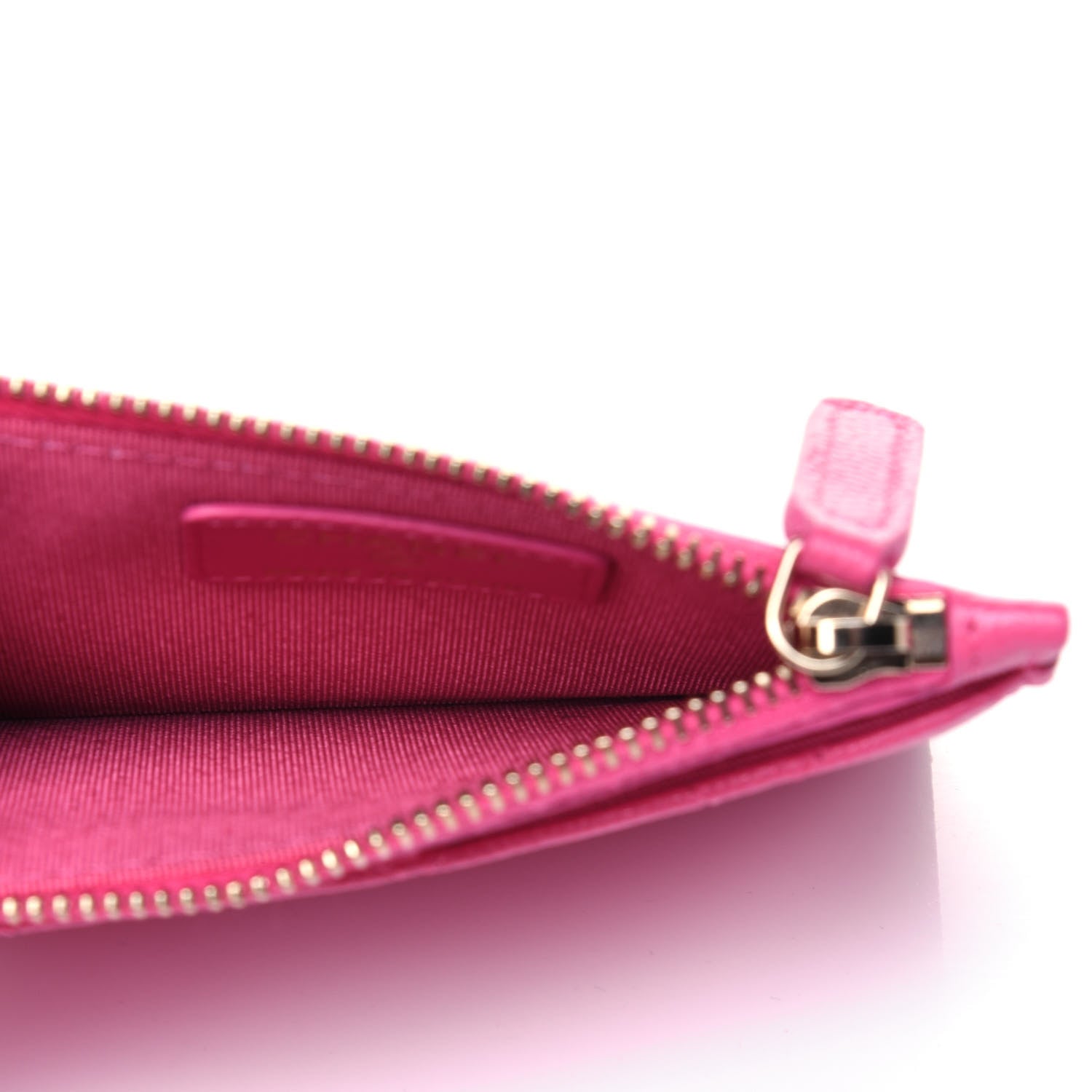 Chanel Caviar Quilted CC Zip Card Holder Pink 5 of 11