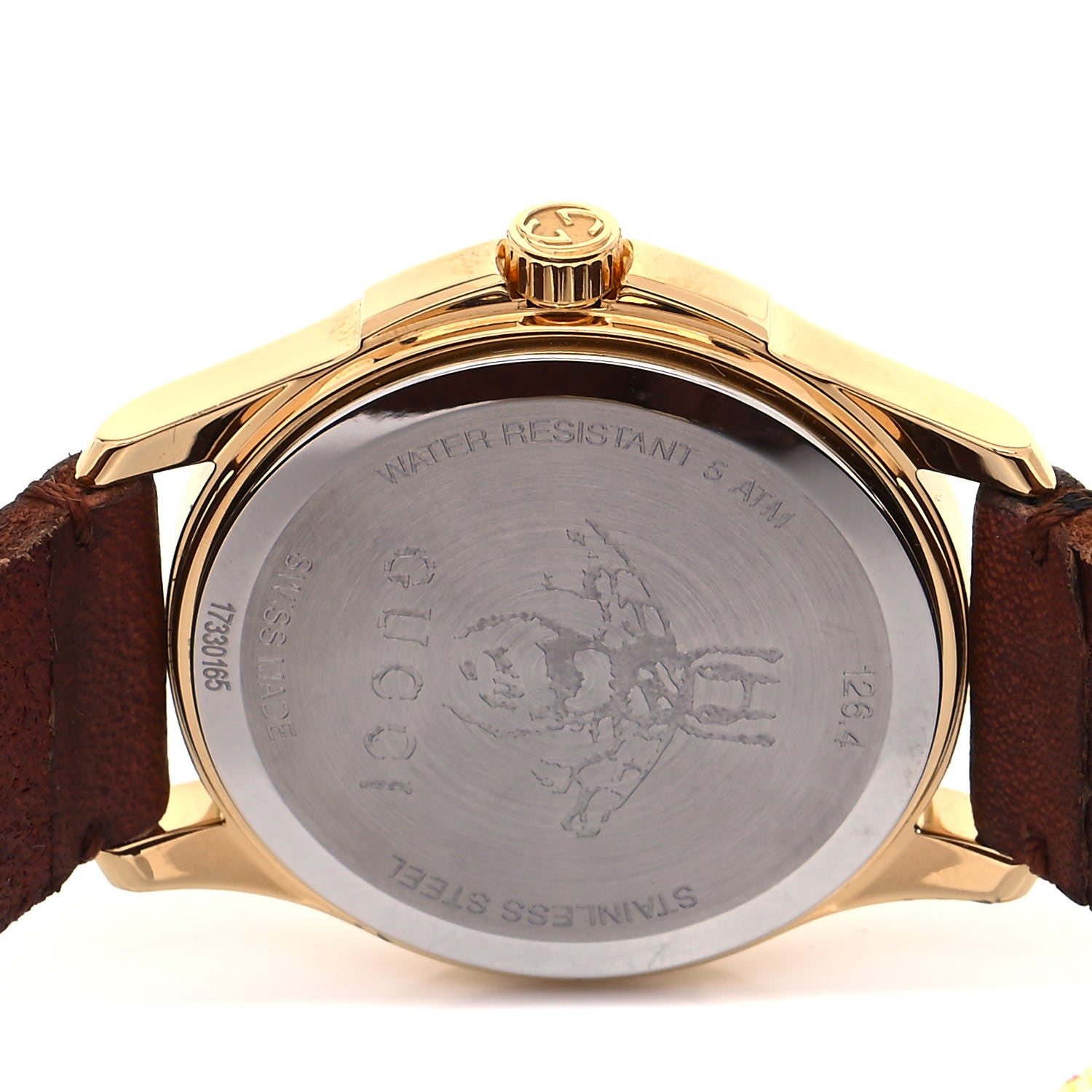 Gucci Stainless Steel Calfskin 38mm Le Marché Des Merveilles Tiger Quartz Watch 4 of 5