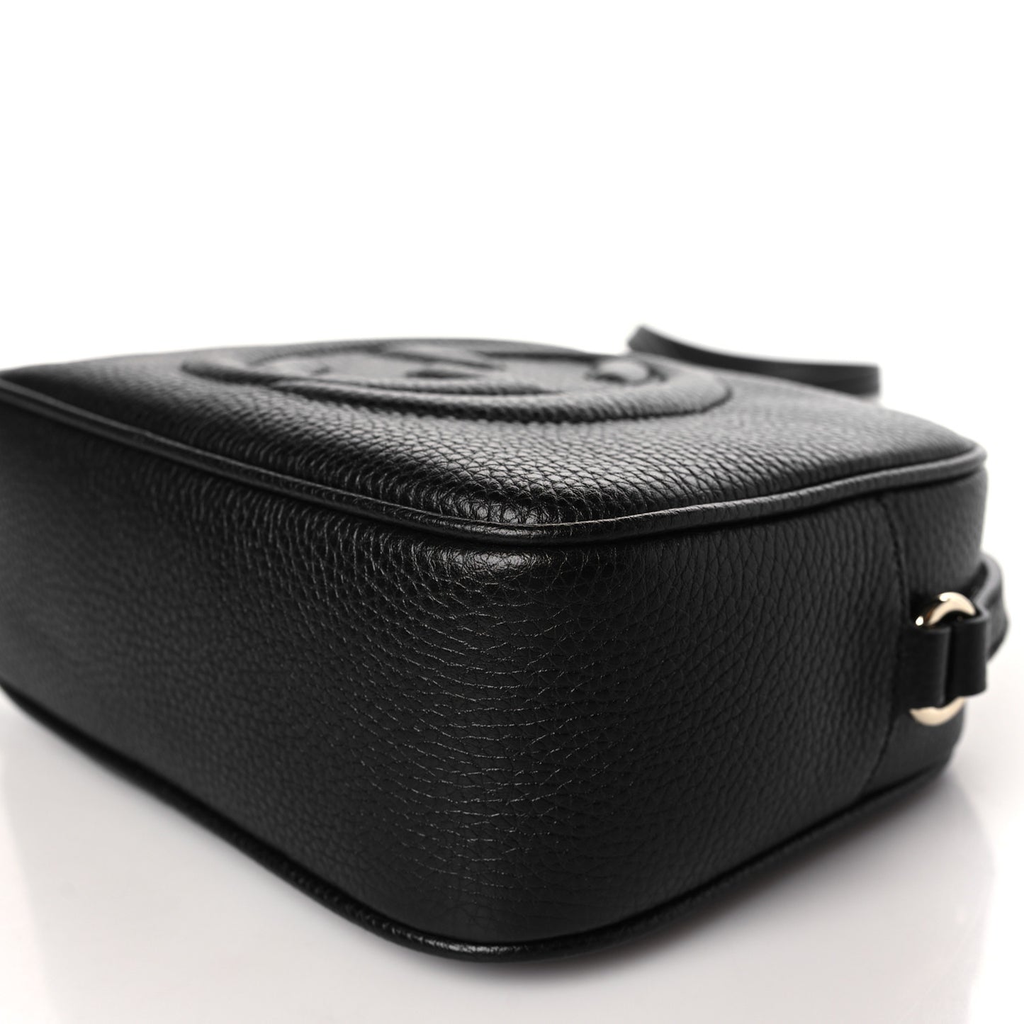 Pebbled Calfskin Small Soho Disco Bag Black