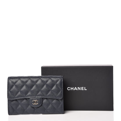 Chanel Caviar Quilted Medium Flap Wallet Navy 9 of 9