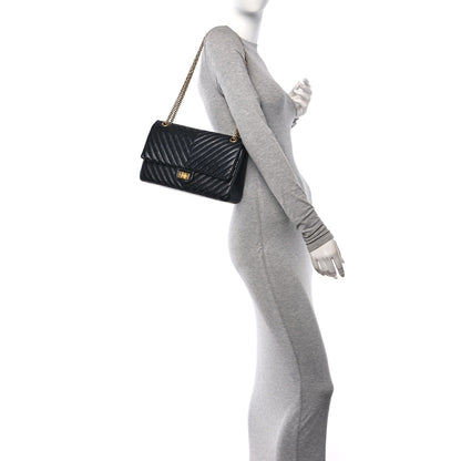 Chanel Aged Calfskin Chevron Quilted 2.55 Reissue 226 Flap Black 2 of 11