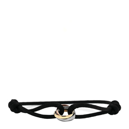 Cartier 18K Pink Yellow White Gold Trinity Adjustable Cord Bracelet Black 1 of 7