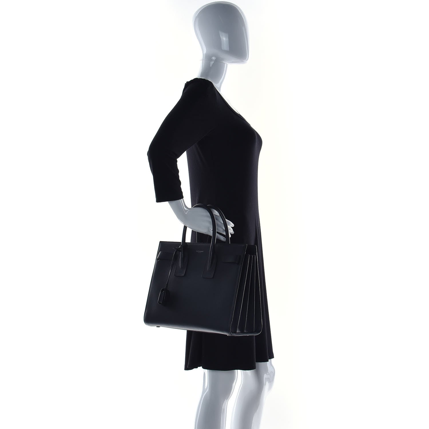 Saint Laurent Grained Calfskin Small Sac De Jour Black 4 of 15