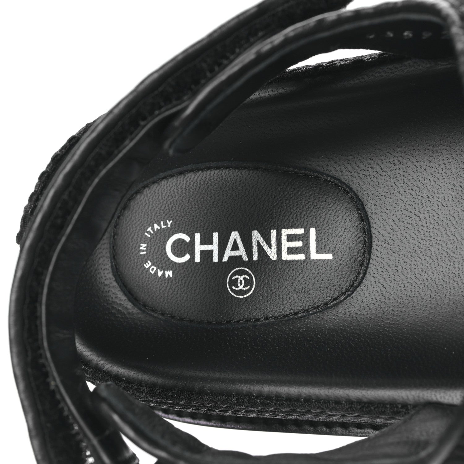 Chanel Fabric Velcro Dad Sandals 41.5 Black 8 of 8