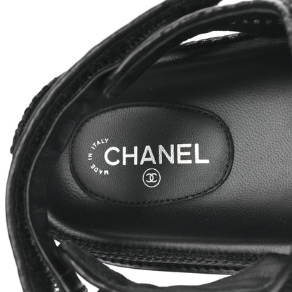 Chanel Fabric Velcro Dad Sandals 41.5 Black 8 of 8