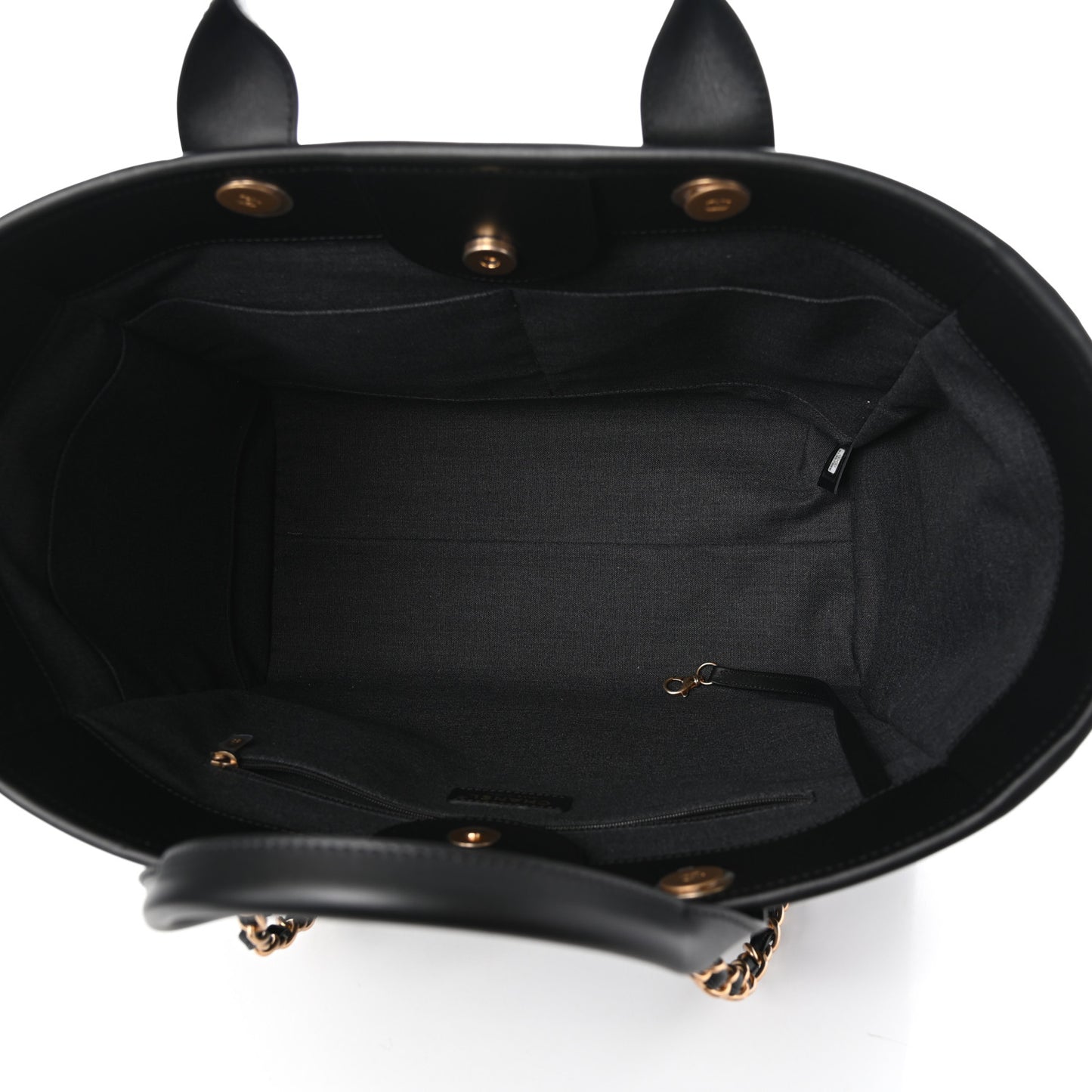 Calfskin Medium Deauville Tote Black
