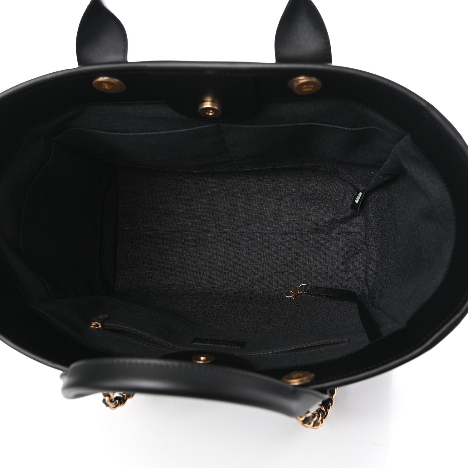 Chanel Calfskin Medium Deauville Tote Black 5 of 9