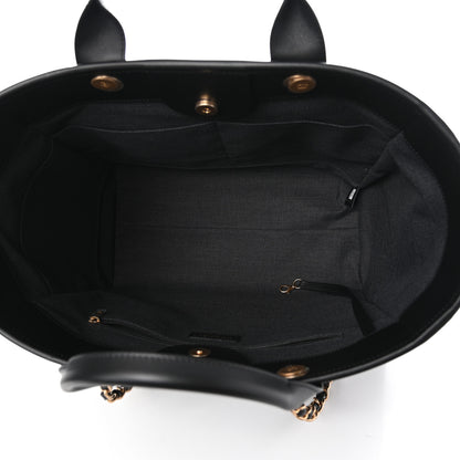 Chanel Calfskin Medium Deauville Tote Black 5 of 9