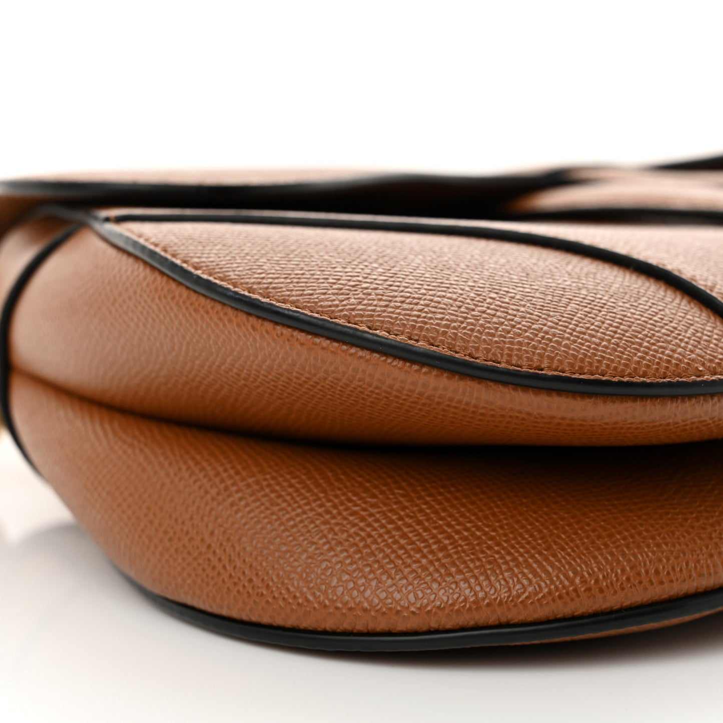 Grained Calfskin Saddle Bag With Strap Golden Saddle