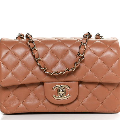 Chanel Lambskin Quilted Mini Rectangular Flap Brown 7 of 10