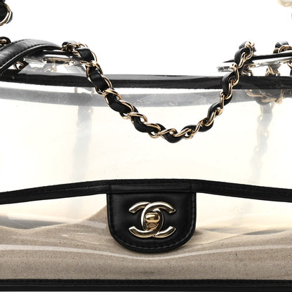 Chanel Lambskin PVC Sand By The Sea Flap With Pearl Strap Black 8 of 10