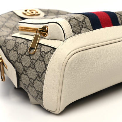 Gucci GG Supreme Monogram Textured Calfskin Web Small Ophidia Day Backpack Beige Ebony Mystic White 10 of 11