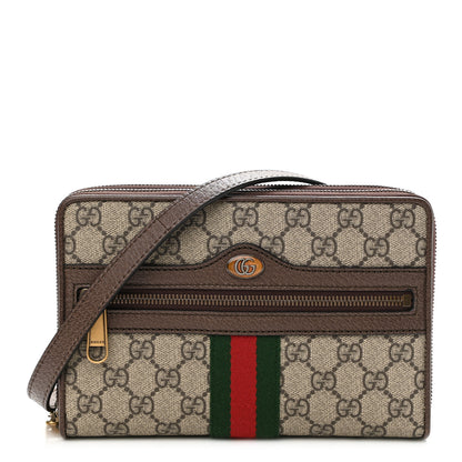 Gucci GG Supreme Monogram Web Ophidia Double Zip Shoulder Bag Beige New Acero 1 of 10