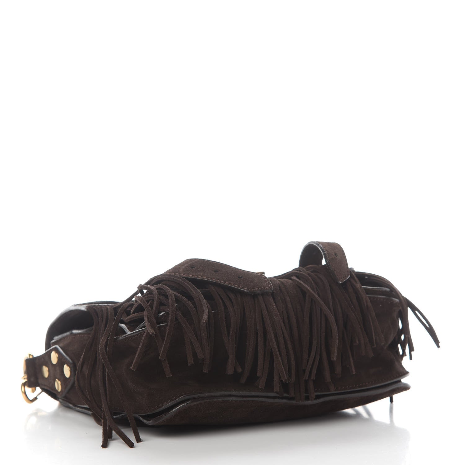 Proenza Schouler Suede Fringed PS1 Crossbody Pouch Bark 3 of 9