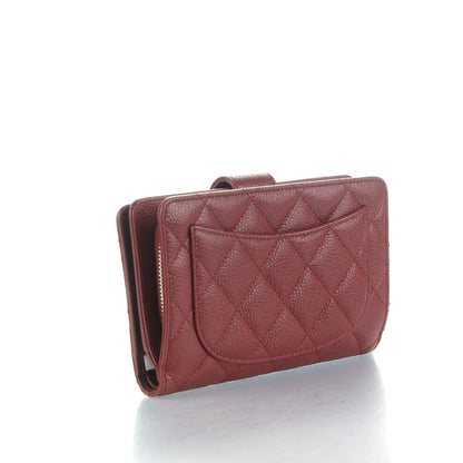 Chanel Caviar Quilted Zipped Pocket Wallet Dark Red 3 of 8