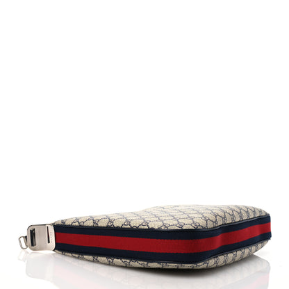 Gucci GG Supreme Monogram Textured Calfskin Web Large Attache Shoulder Bag Beige Blue 4 of 12