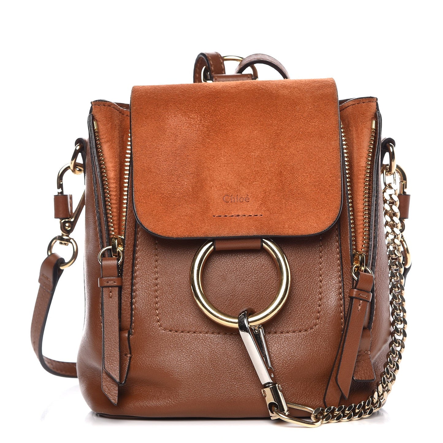 Suede Calfskin Mini Faye Backpack Tan