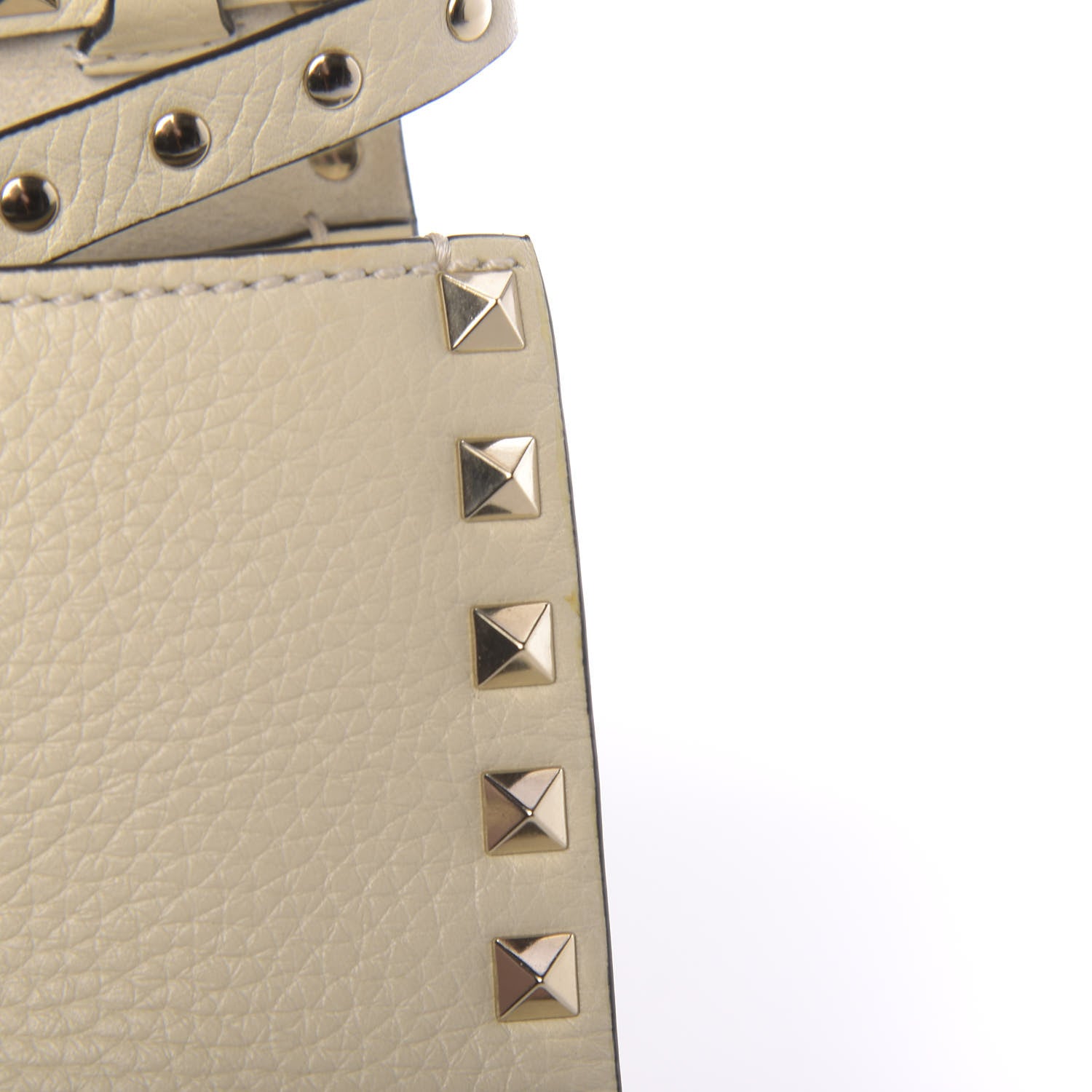 Valentino Garavani Pebbled Calfskin Medium Rockstud Flip Lock Crossbody Bag Light Ivory 9 of 10