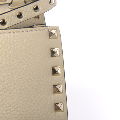 Valentino Garavani Pebbled Calfskin Medium Rockstud Flip Lock Crossbody Bag Light Ivory 9 of 10