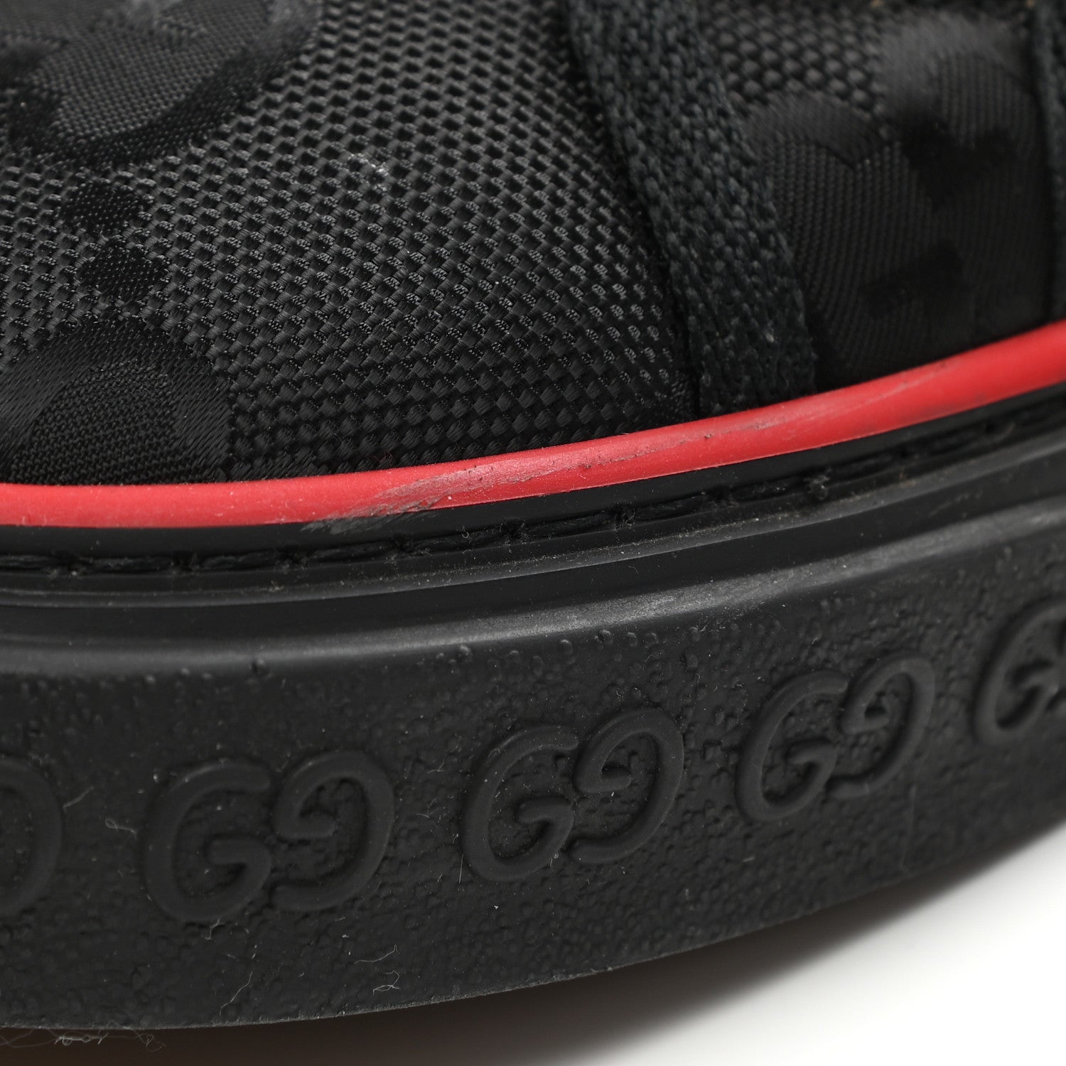 Gucci Econyl Nylon Web Monogram Off The Grid Mens 1977 Tennis High Top Sneakers 11.5 Black 9 of 10