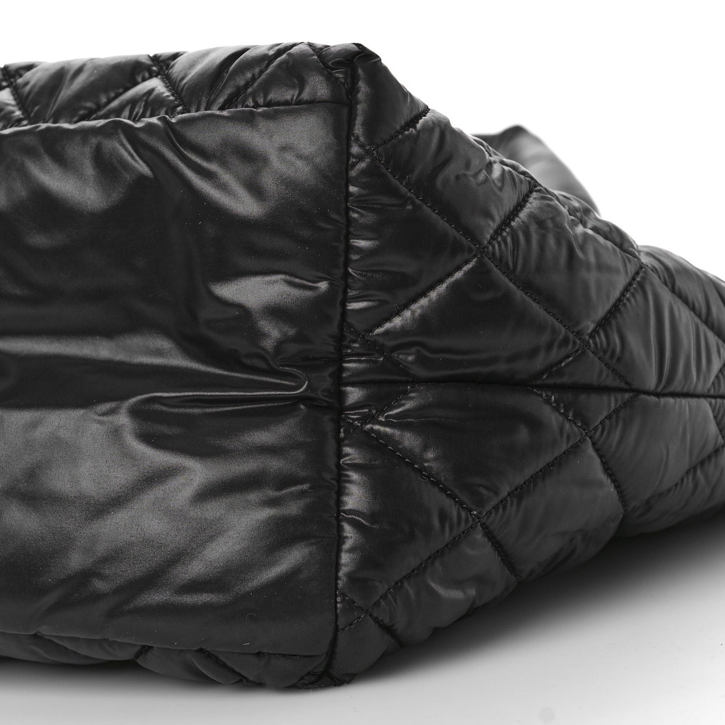 Nylon Quilted Small Coco Cocoon Tote Black