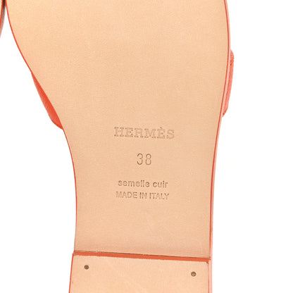 Hermes Epsom Oran Sandals 38 Orange Poppy 6 of 12