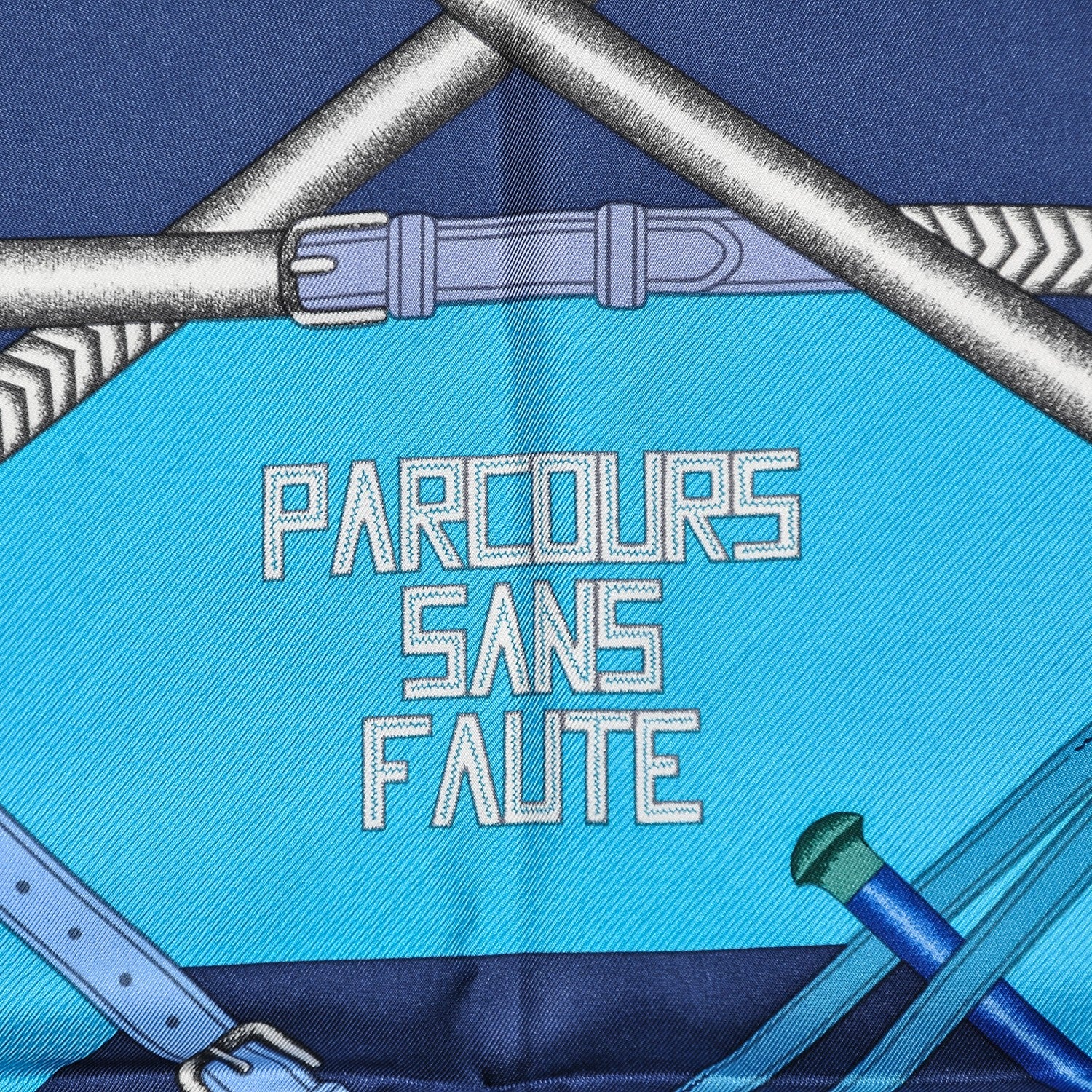 Hermes Silk Parcours Sans Faute Scarf 90 Ardoise Bleu Lagon Mauve 3 of 6