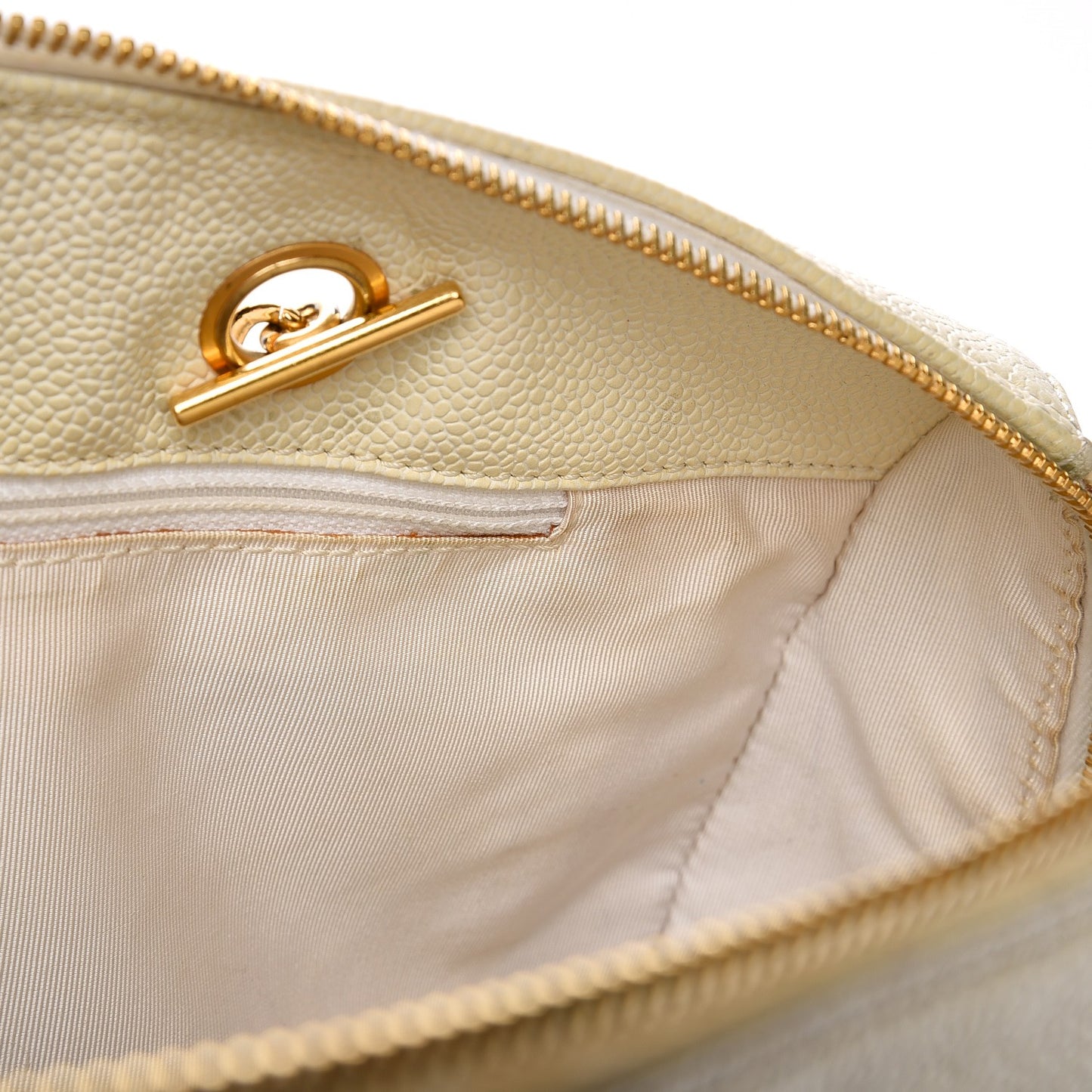 Caviar Large CC Shoulder Bag Ivory